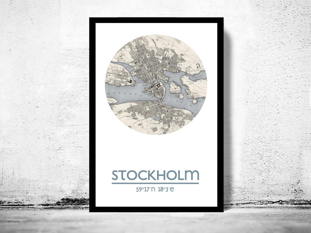 bản đồ của Stockholm bản đồ áp phích