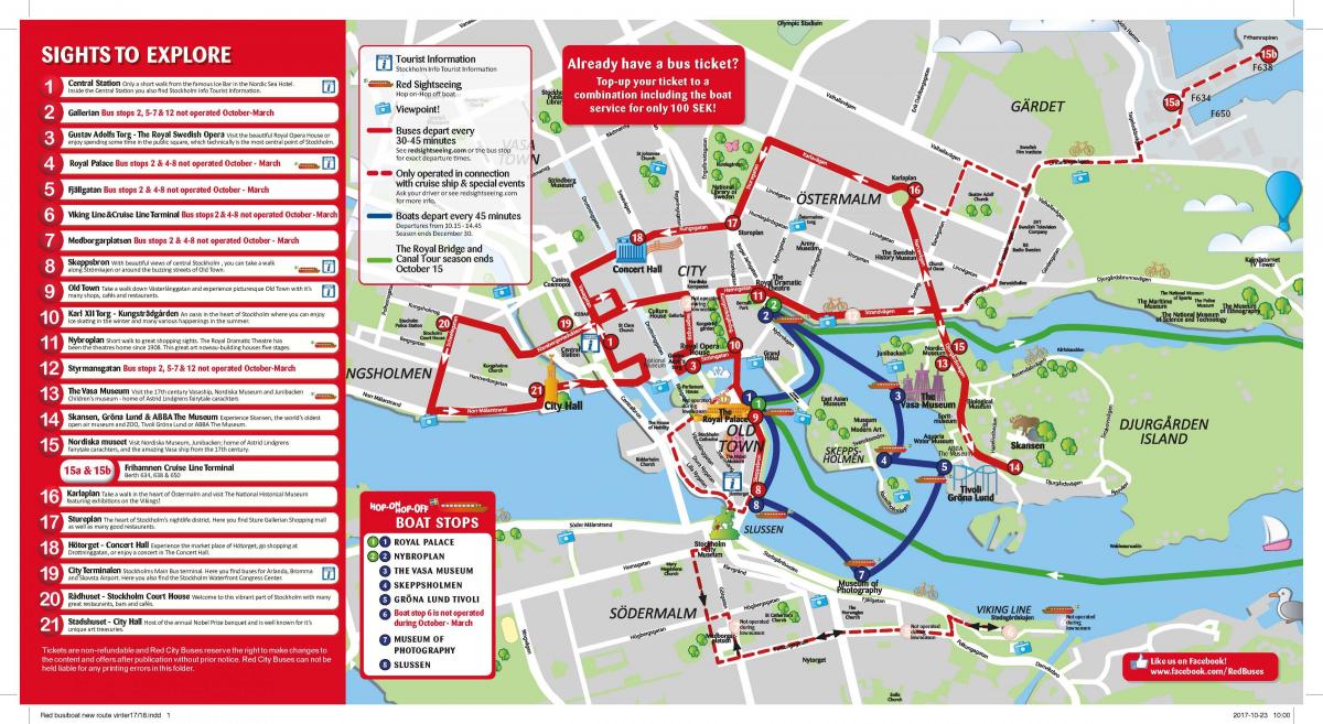 Stockholm xe màu đỏ bản đồ