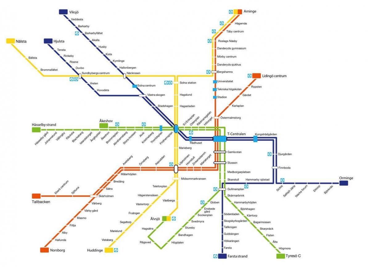 bản đồ của Stockholm metro nghệ thuật