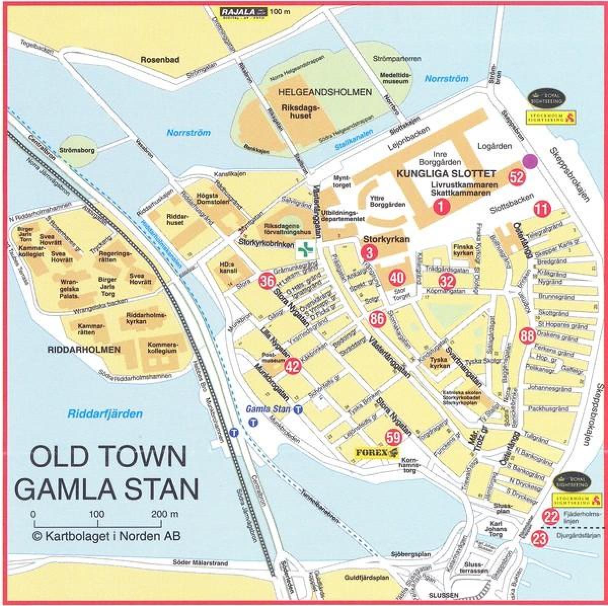 bản đồ của old town Thụy điển