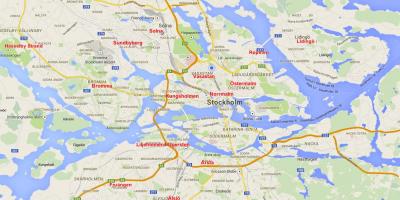 Bản đồ của Stockholm khu phố