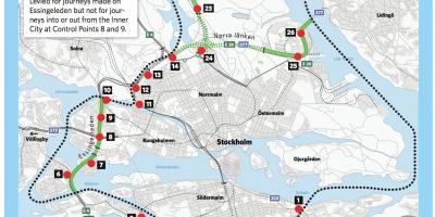 Bản đồ của Stockholm phí tắc nghẽn