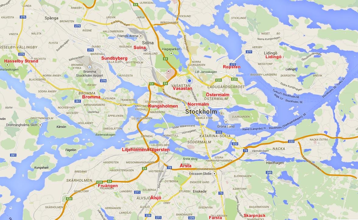 bản đồ của bromma Stockholm