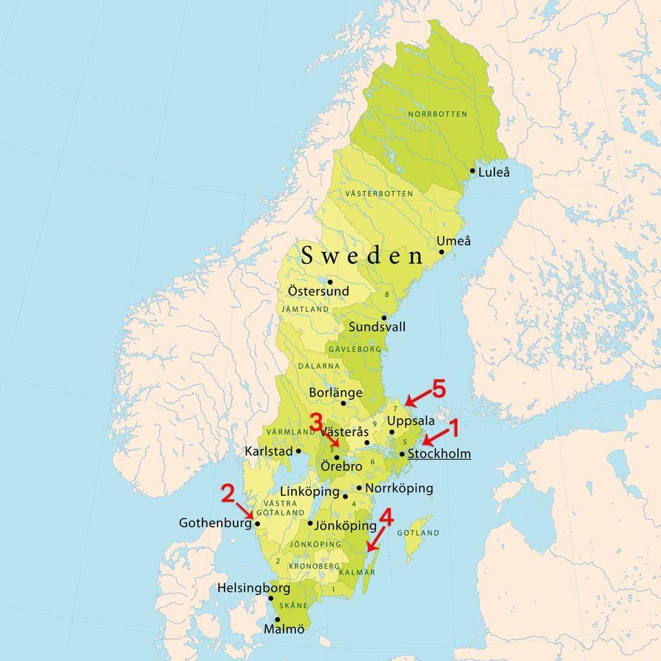 bản đồ của Stockholm bãi biển