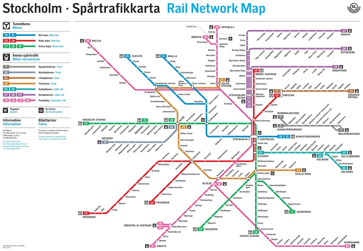 Stockholm mạng lưới đường sắt bản đồ