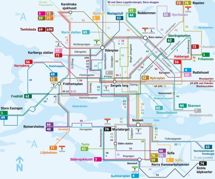 Stockholm xe buýt bản đồ
