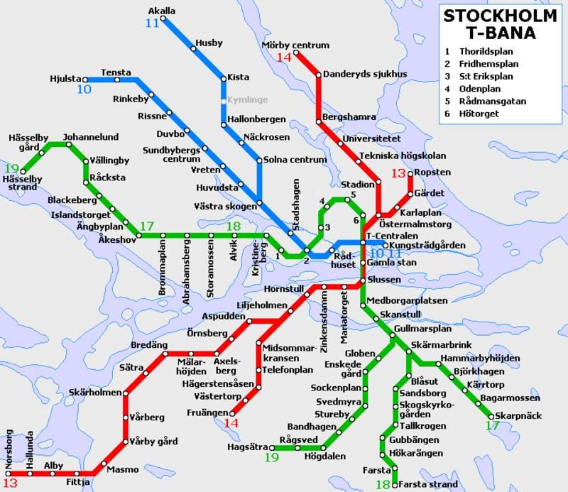 giao thông công cộng Stockholm bản đồ