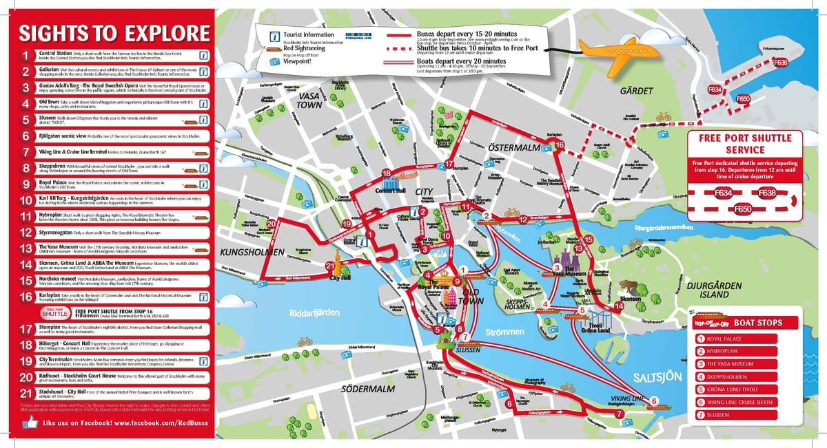 thành phố tham quan Stockholm bản đồ
