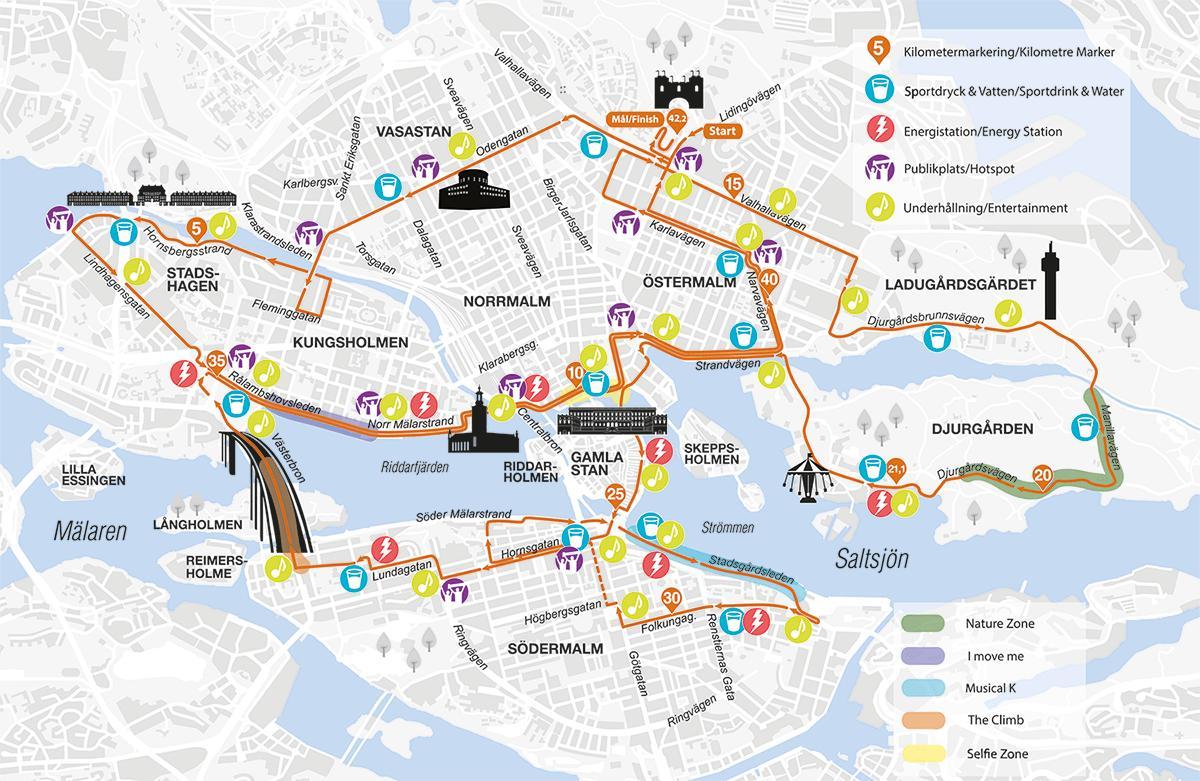 bản đồ của Stockholm marathon