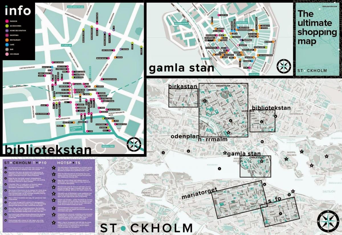 bản đồ của Stockholm mua sắm