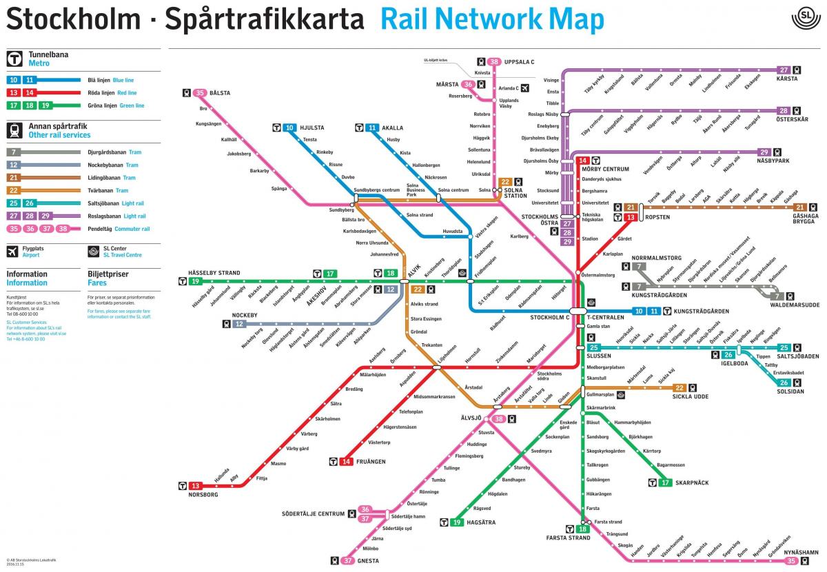tàu điện ngầm bản đồ ở Stockholm