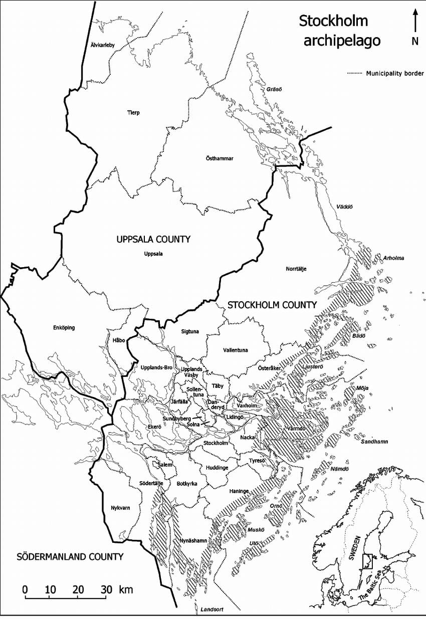 bản đồ của Stockholm quần đảo