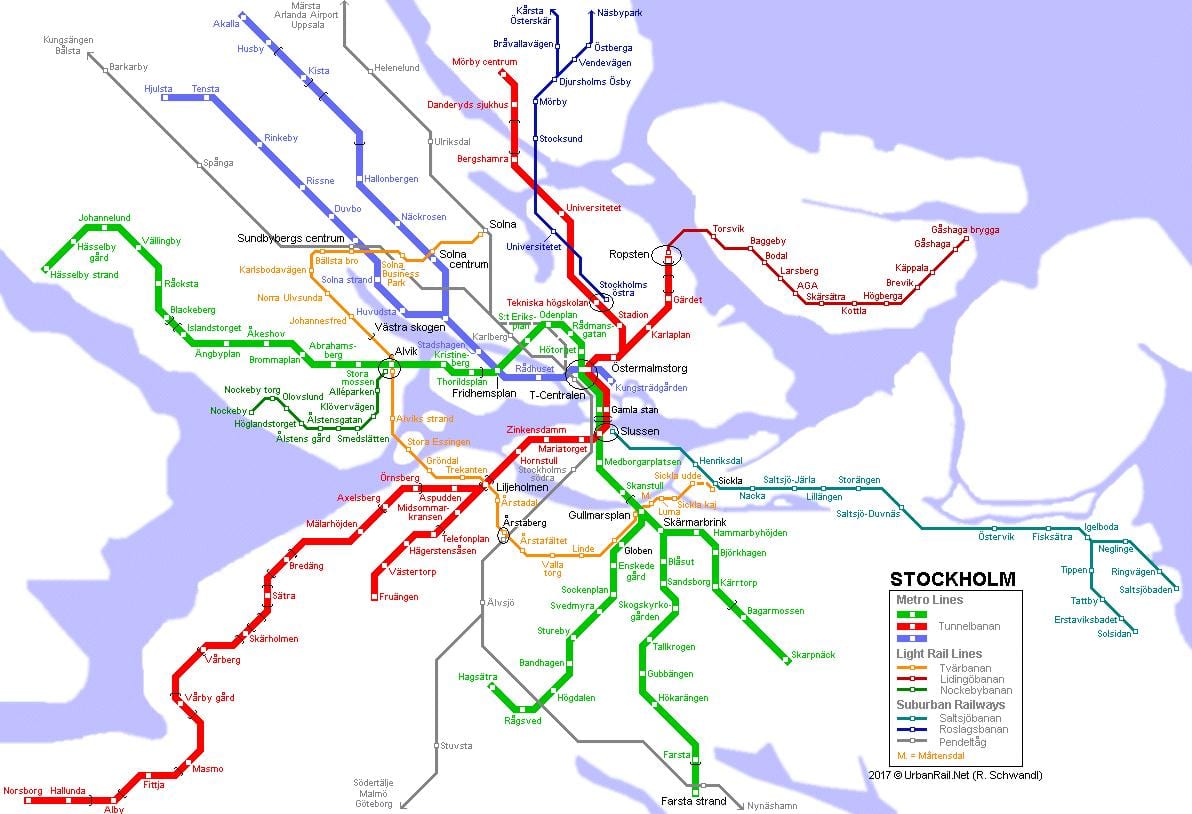 bản đồ tàu điện ngầm Stockholm