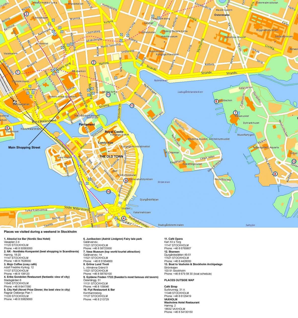 Stockholm bản đồ trung tâm
