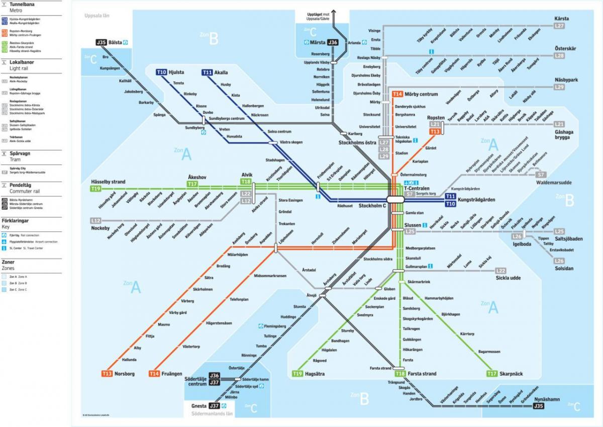 sl tunnelbana bản đồ