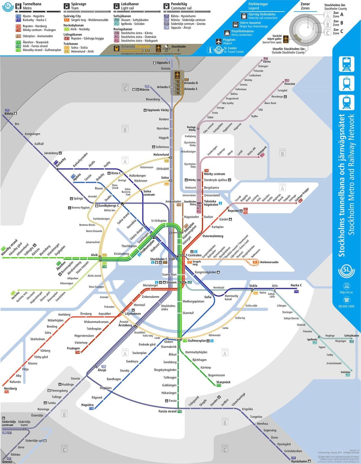 giao thông công cộng bản đồ Stockholm