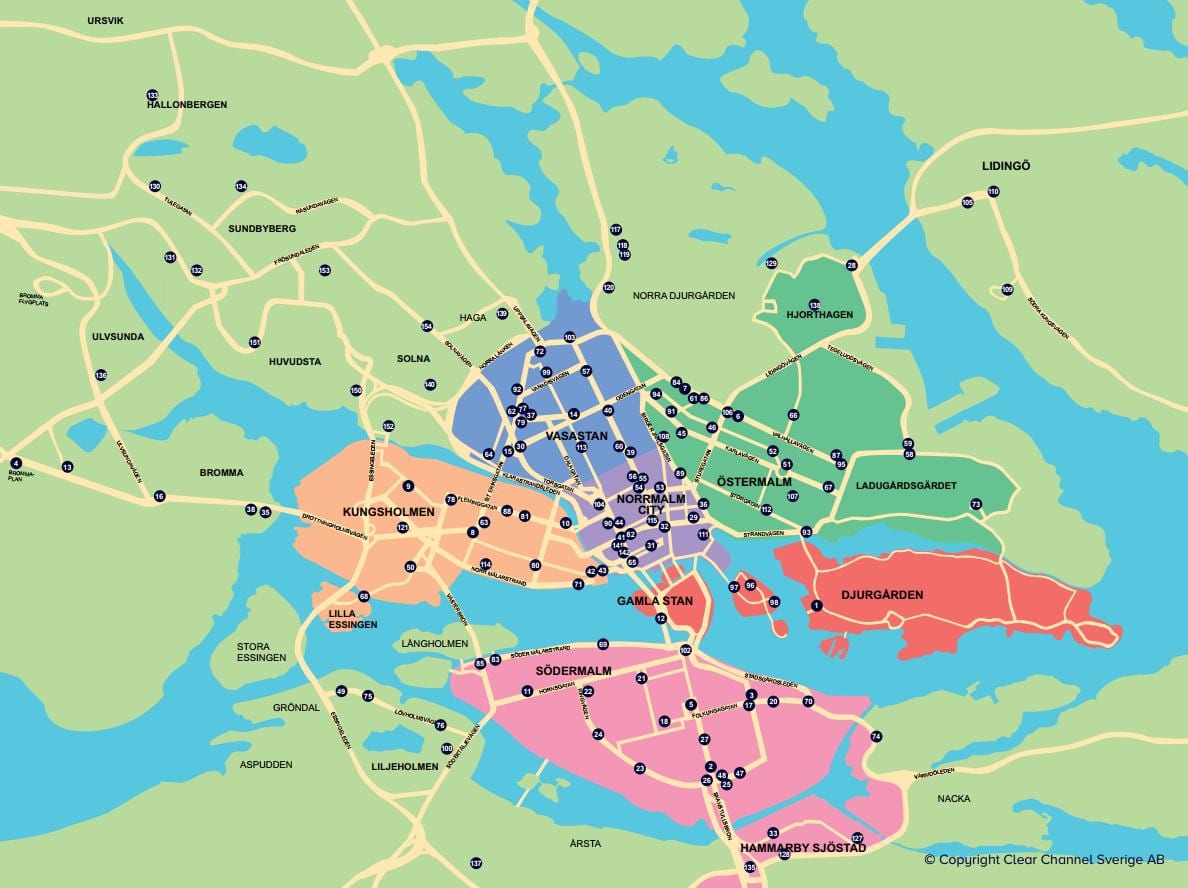 bản đồ của thành phố xe đạp bản đồ Stockholm