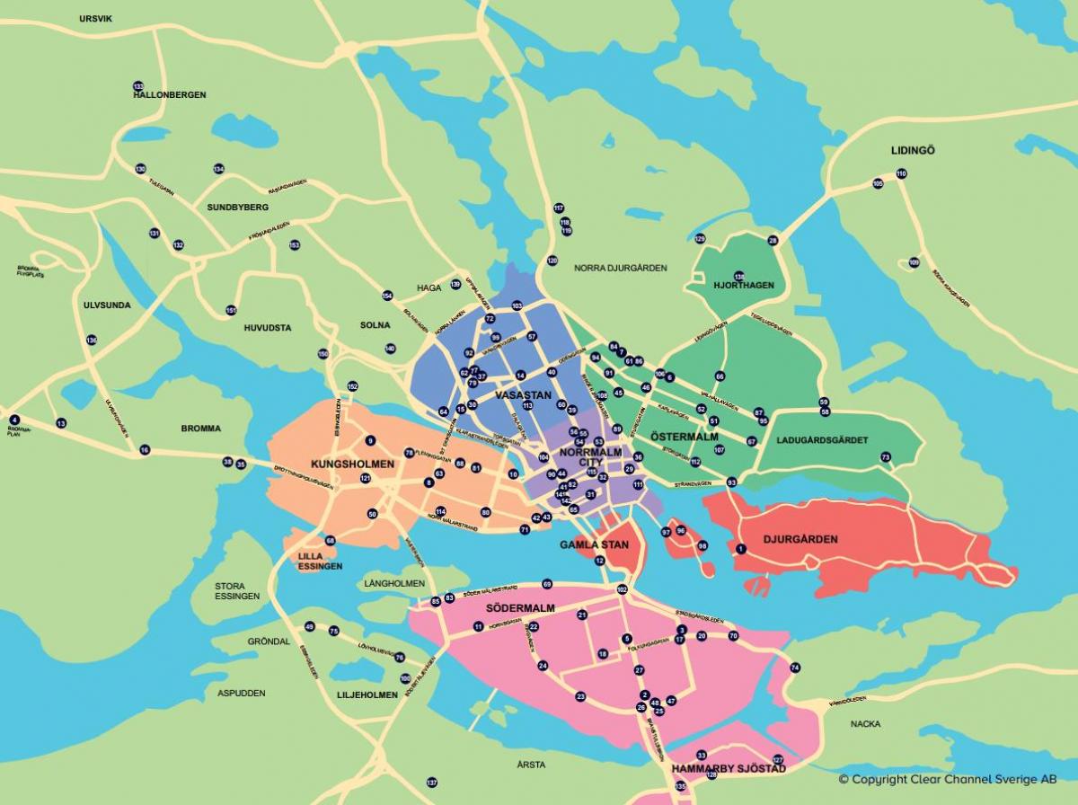 bản đồ của thành phố xe đạp bản đồ Stockholm