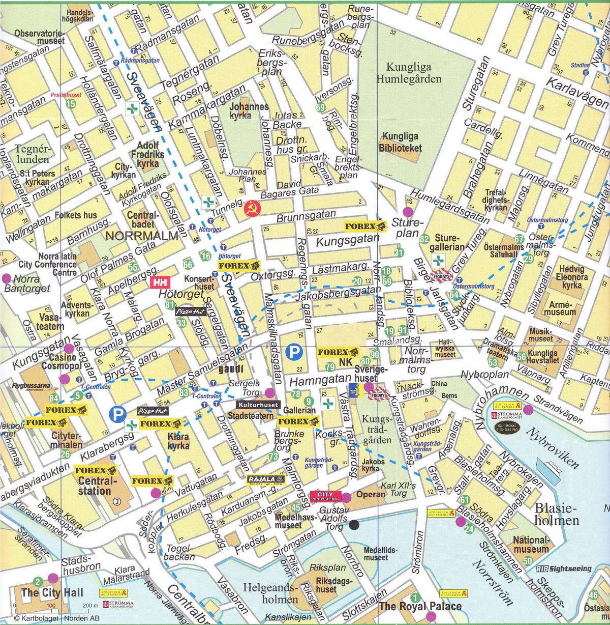 bản đồ của trung tâm Stockholm