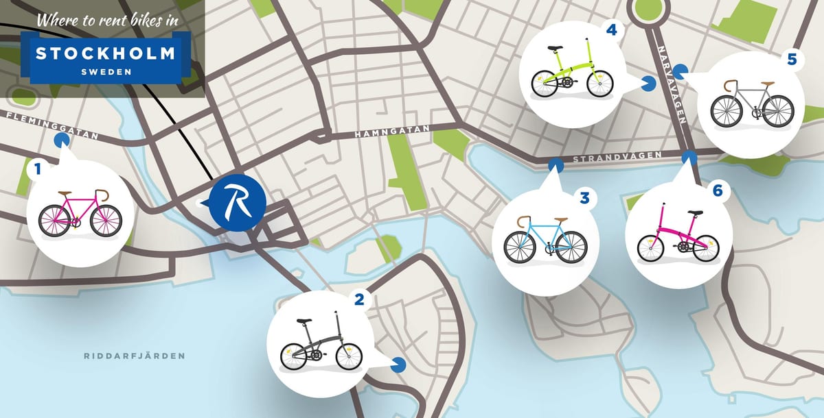 Stockholm xe đạp thành phố bản đồ