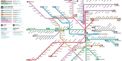 Tàu điện ngầm bản đồ ở Stockholm